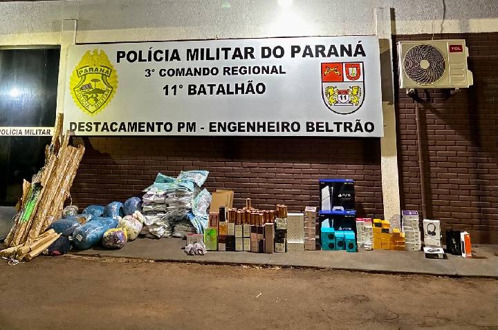 ENGENHEIRO BELTRÃO: Polícia Militar apreende mercadorias contrabandeadas, em Ivailândia