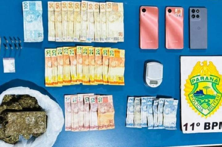 QUINTA DO SOL: Polícia Militar apreende drogas, munições e dinheiro em residência na região central da cidade