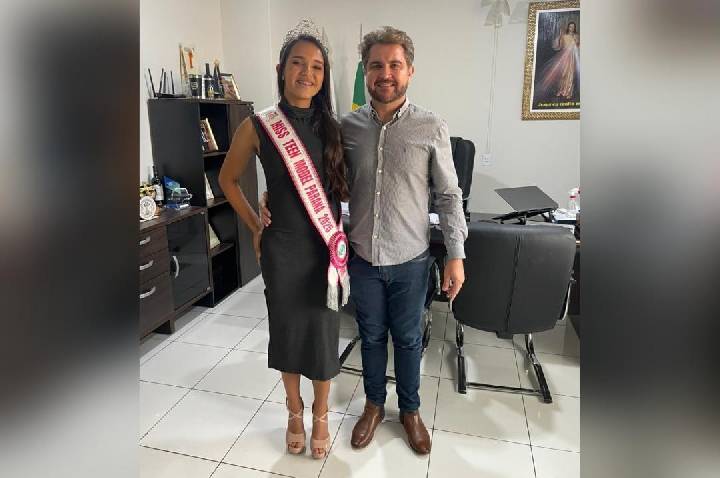 QUINTA DO SOL: Prefeito Leonardo recebe Miss Teen Model Paraná 2025