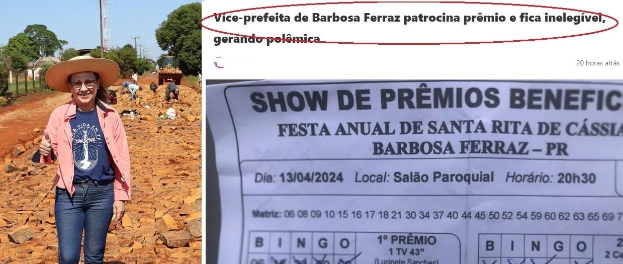 BARBOSA FERRAZ: Não é verdadeira a notícia de que a vice-prefeita Lucinete ficou inelegível. Entenda como funciona a lei