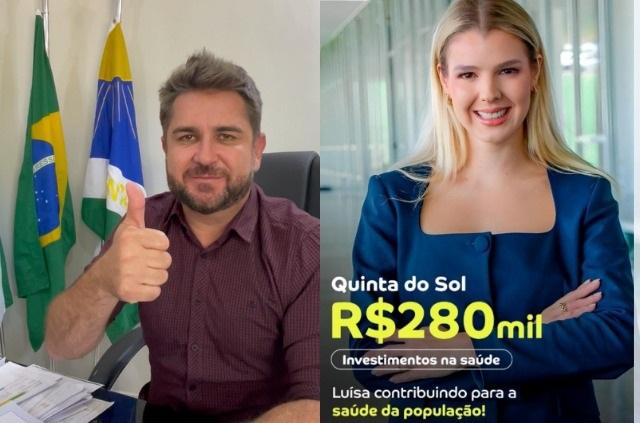 Leonardo Romero anunciou R$ 280 mil para a saúde de Quinta do Sol com emenda de Luísa Canziani
