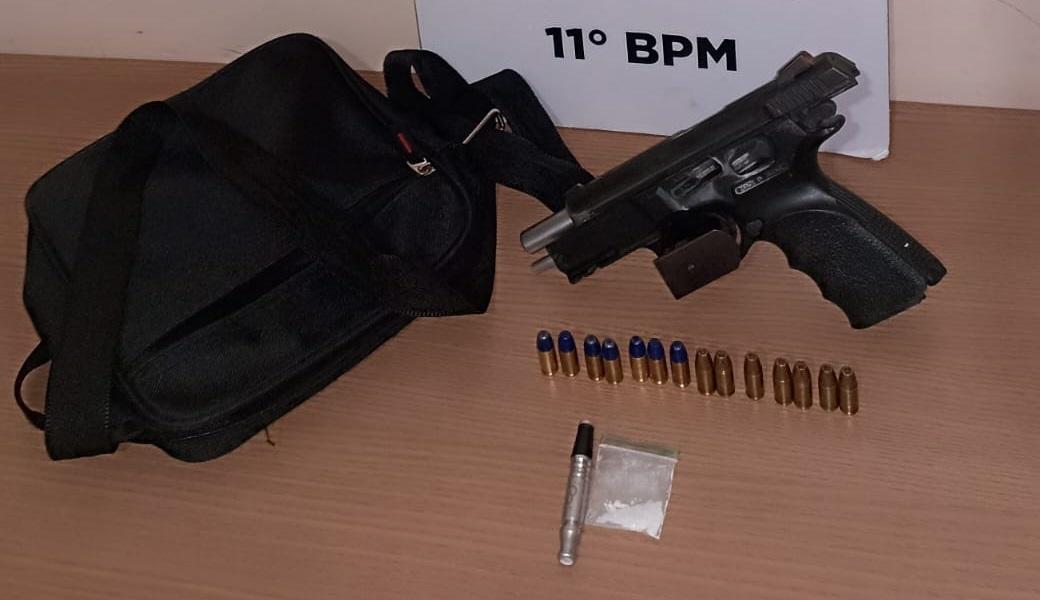 Três homens foram presos com cocaína e pistola calibre 9mm, em Campo Mourão