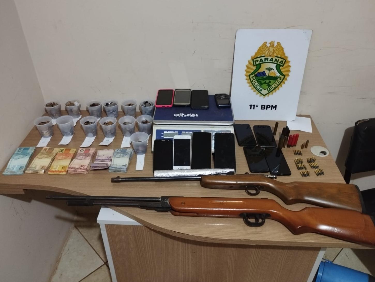 Três homens foram presos em Campo Mourão pelos crimes de tráfico e posse de drogas e receptação