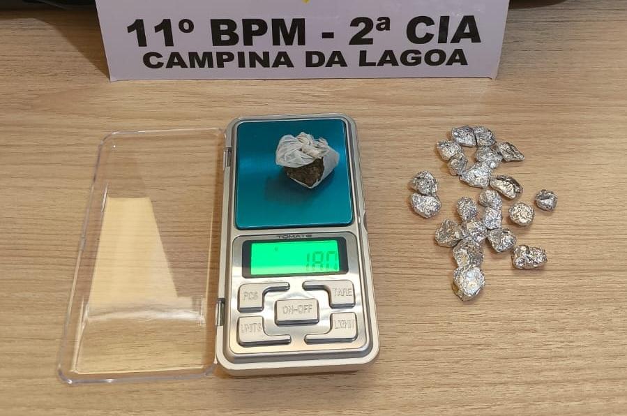 Homem monitorado por tornozeleira eletrônica é preso por tráfico de drogas em Campina da Lagoa