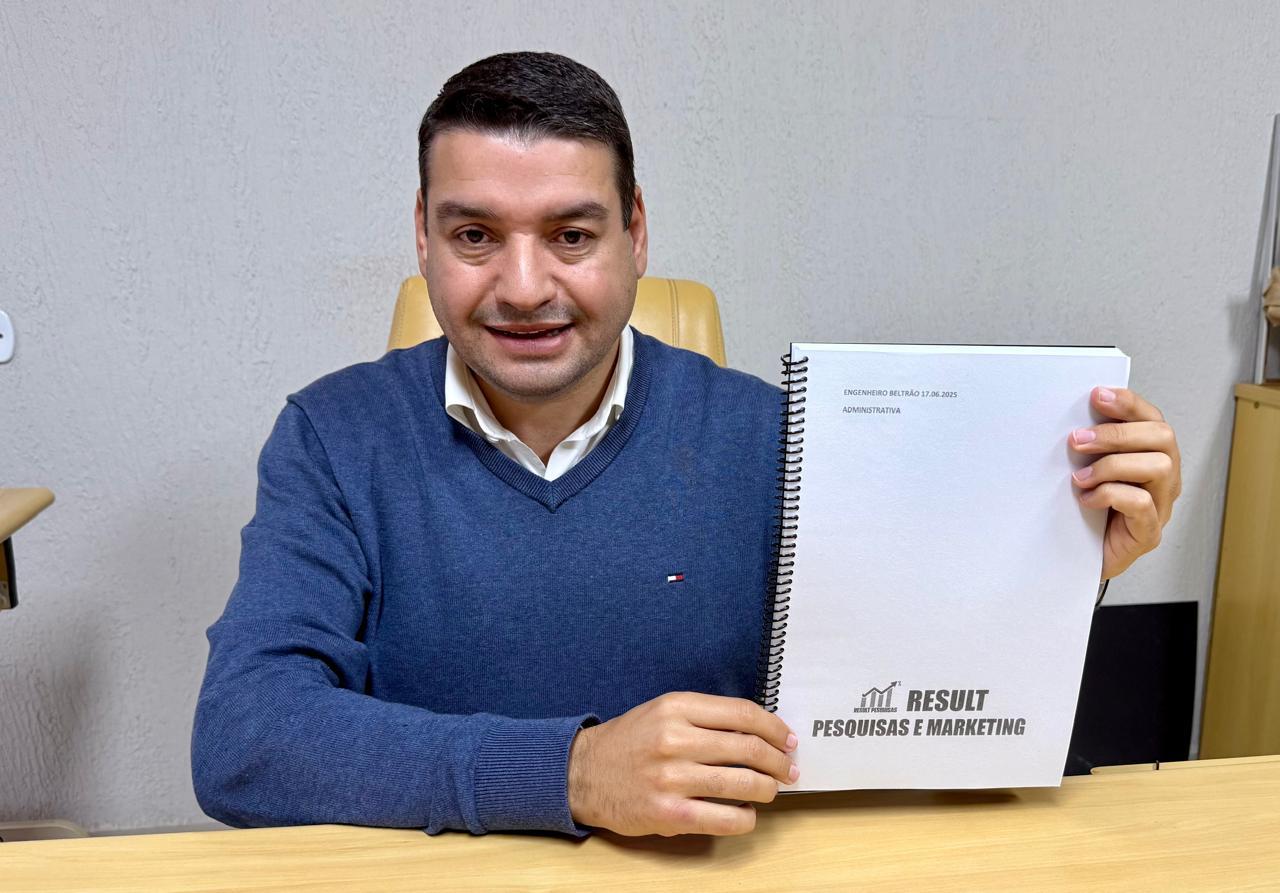 Prefeito Júnior Garbim mantém alta aprovação popular em Engenheiro Beltrão com índices positivos acima de 90%, aponta pesquisa