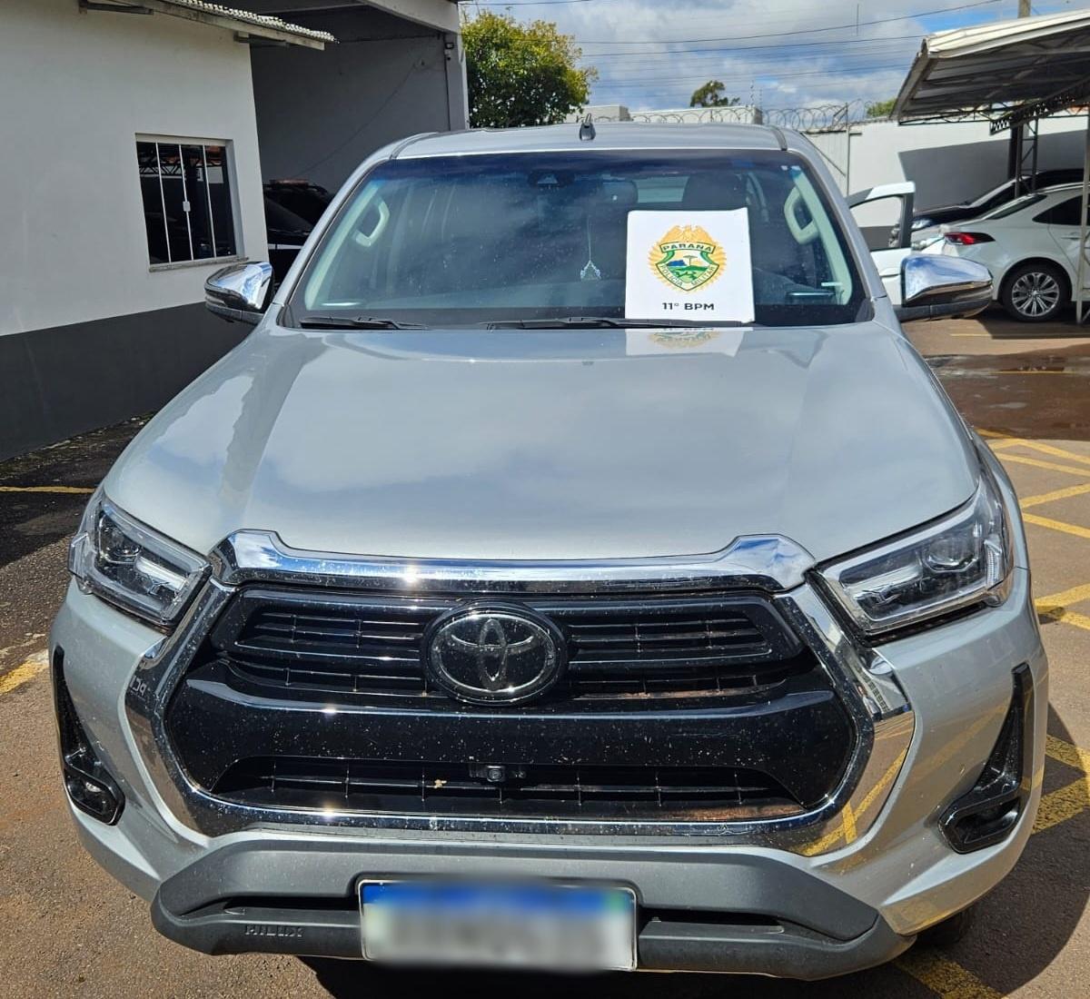 Camionete furtada na Festa da Vaca Atolada é recuperada pela PM em área rural de Janiópolis