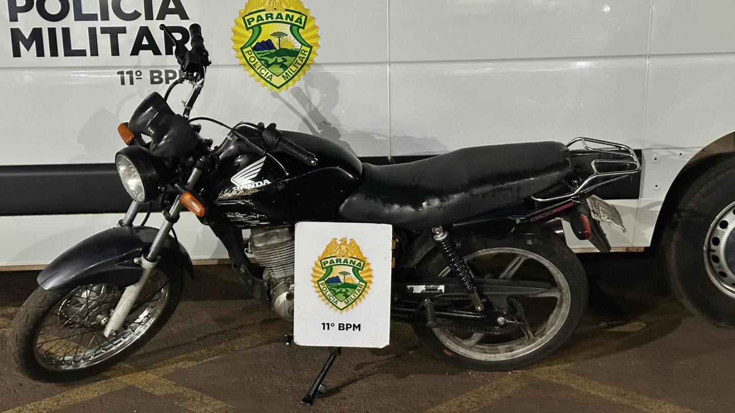 Polícia Militar recupera motocicleta furtada na zona rural de Campo Mourão