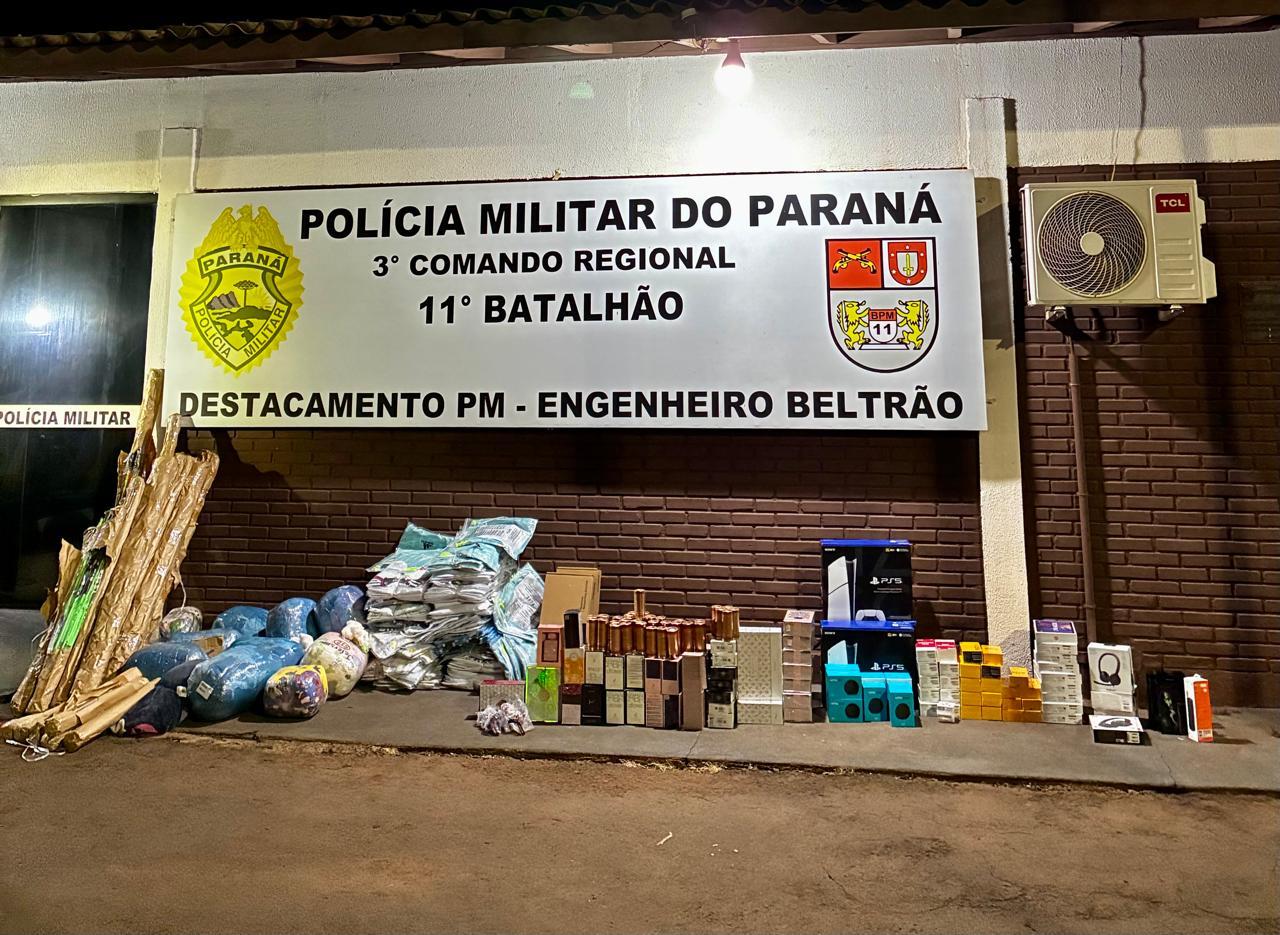 ENGENHEIRO BELTRÃO: Polícia Militar apreende mercadorias contrabandeadas, em Ivailândia