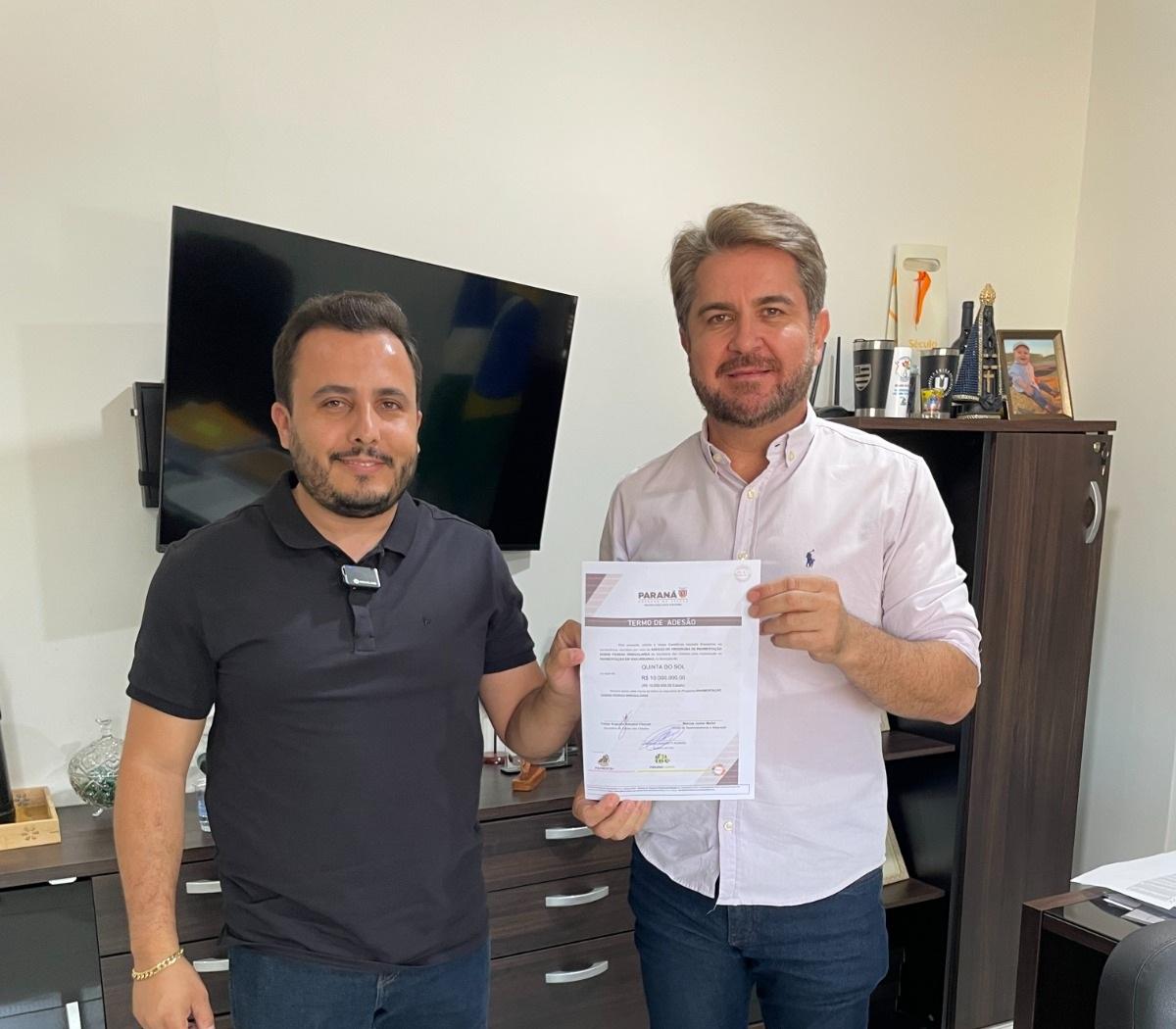 QUINTA DO SOL: Leonardo e Lucas anunciam R$ 10 milhões para pavimentar 100% da cidade