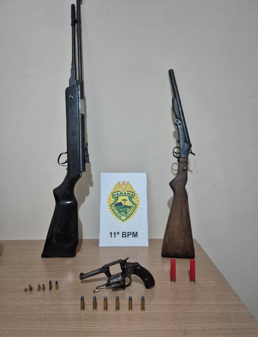 CAMPO MOURÃO: Homem foi preso após apreensão de três armas em estabelecimento no Jardim Nossa Senhora Aparecida
