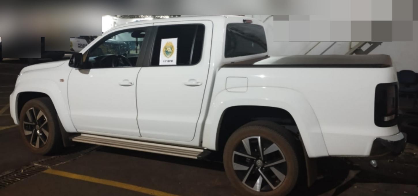 Patrulha Rural da PM recupera Amarok em área de mata na zona rural de Janiópolis; veículo foi roubado no dia 20