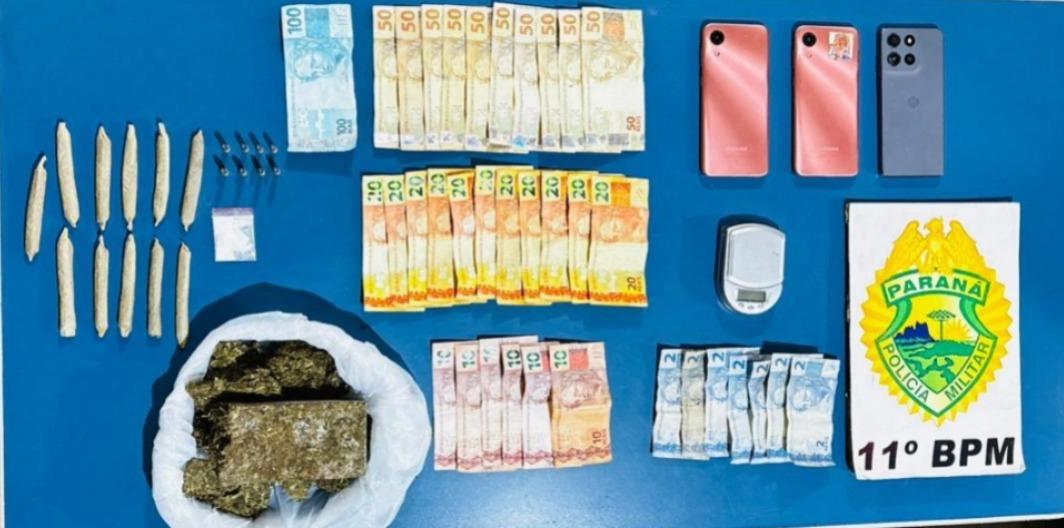 QUINTA DO SOL: Polícia Militar apreende drogas, munições e dinheiro em residência na região central da cidade