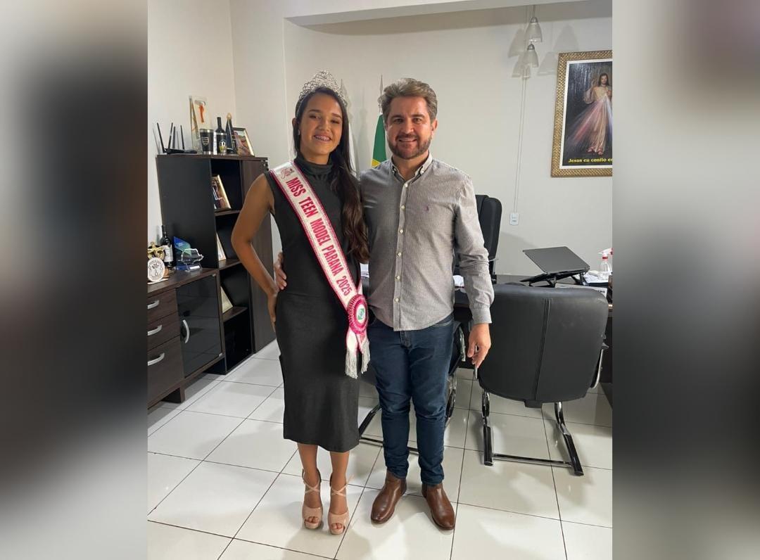 QUINTA DO SOL: Prefeito Leonardo recebe Miss Teen Model Paraná 2025