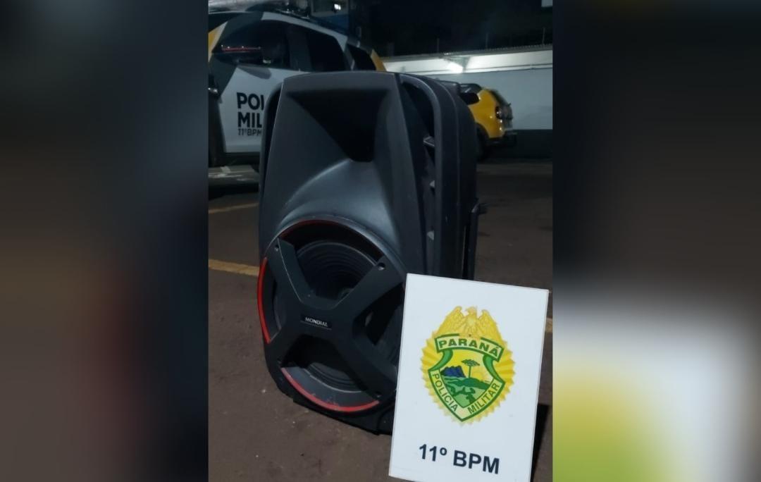 CAMPO MOURÃO: PM apreende caixa de som e prende homem por desobediência e resistência