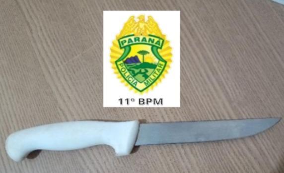 JANIÓPOLIS: filho é preso após agredir mãe; faca é apreendida e policial se fere durante intervenção
