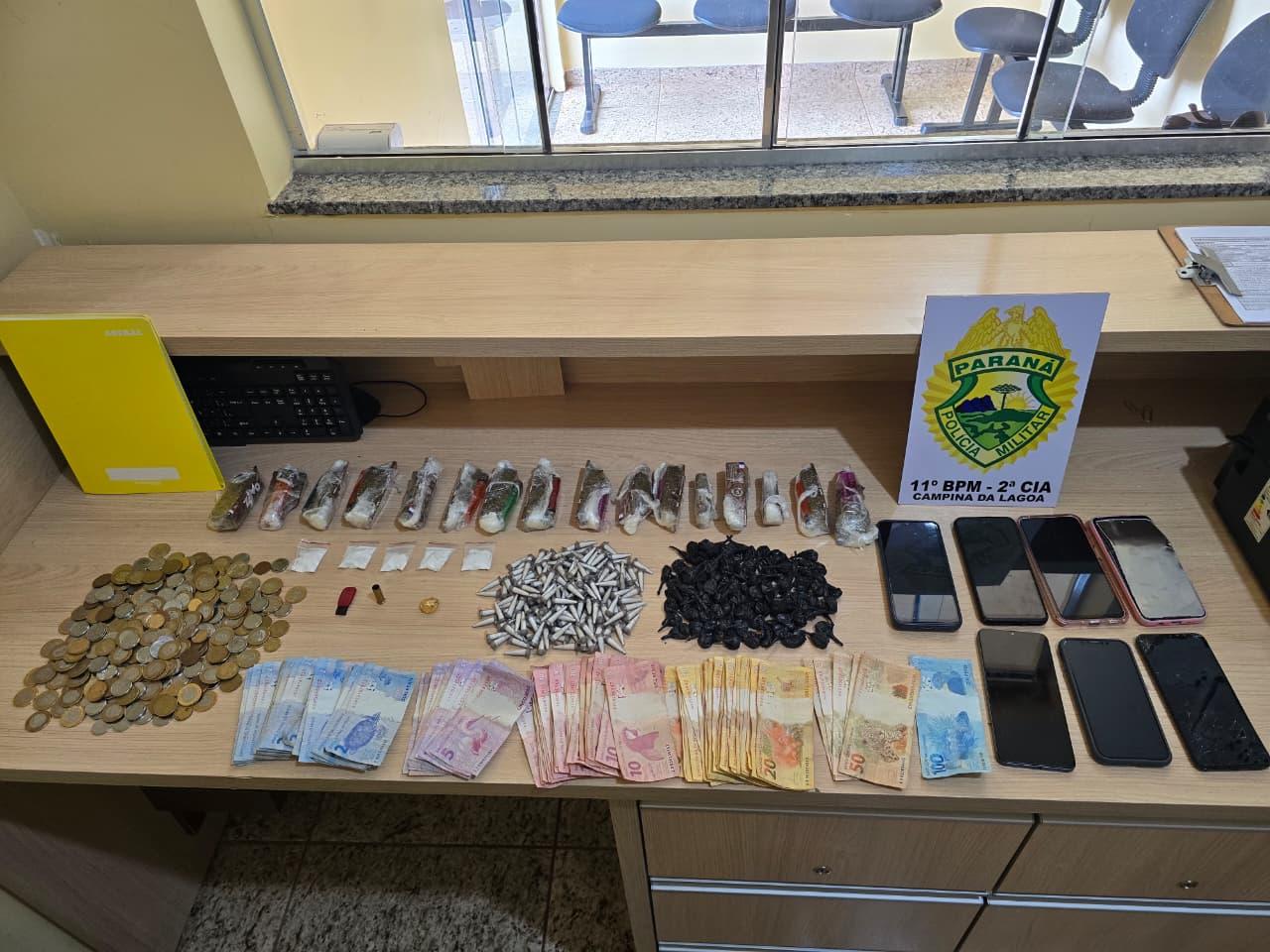 CAMPINA DA LAGOA: Mulher foi presa em flagrante com drogas em veículo e na residência; caso ligado a outra prisão no mesmo dia