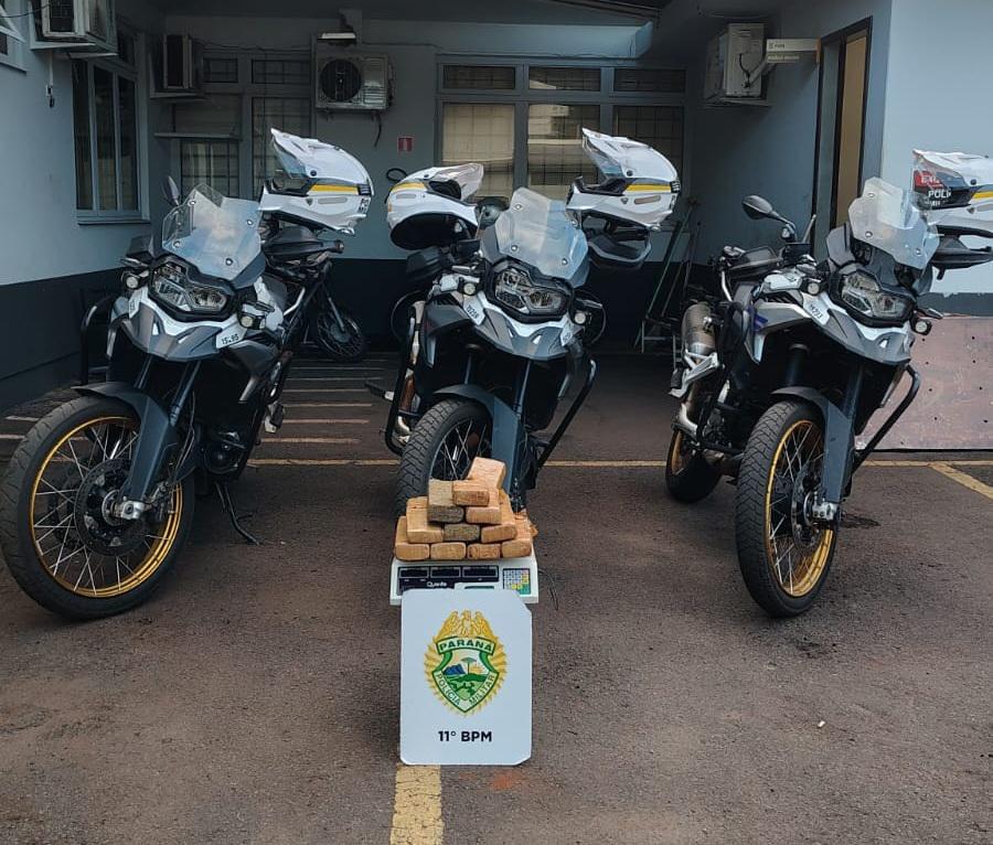 CAMPO MOURÃO: PM apreende mais de 9 kg de maconha em área de mata no bairro Moradias Verdes Campos