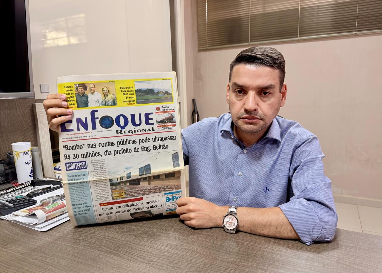 ENG.BELTRÃO: Garbim resgata publicação de 2017, comenta críticas e mostra que ex-prefeito assumiu município com rombo de cerca de R$ 30 milhões