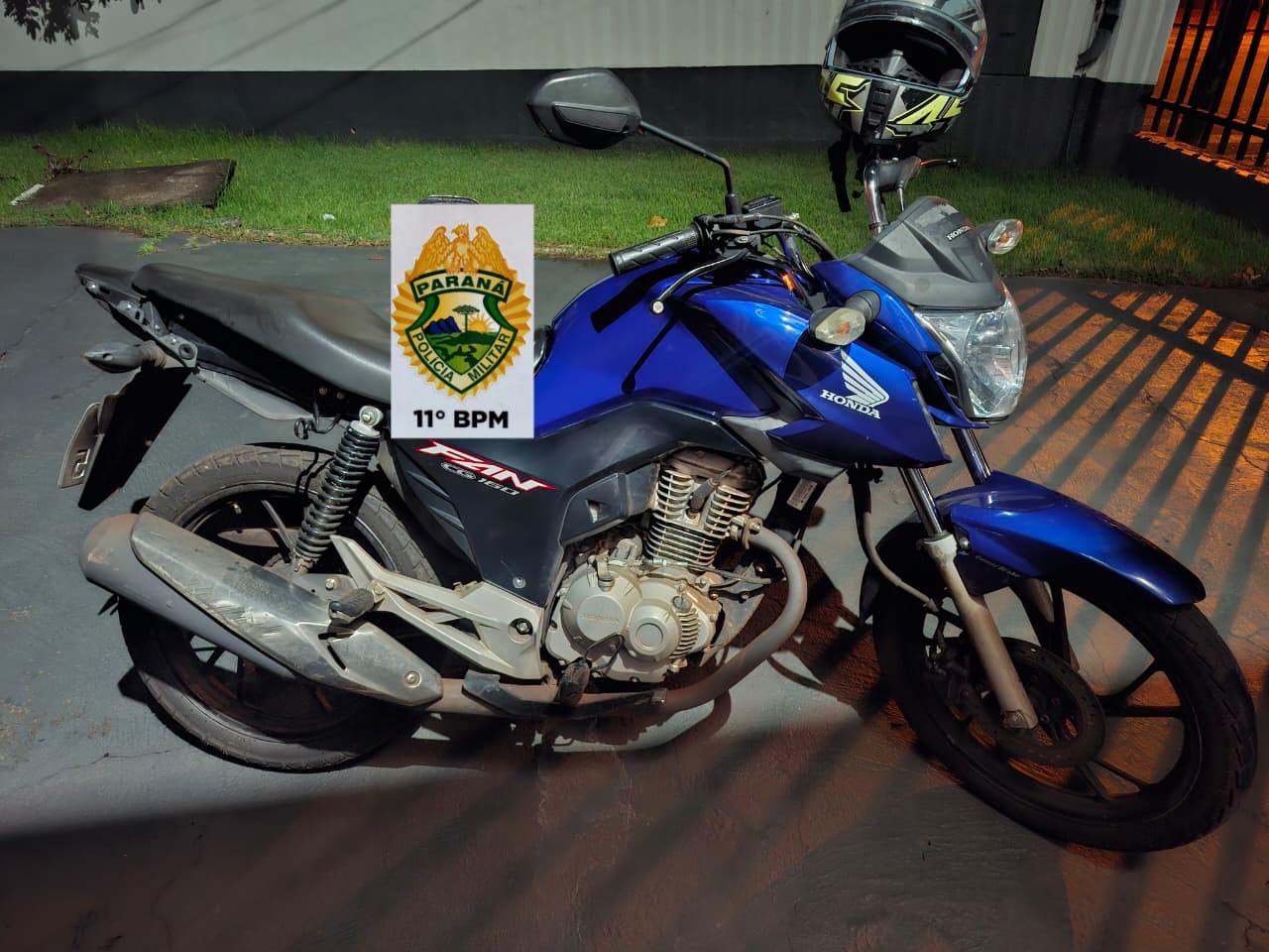 ENGENHEIRO BELTRÃO: ROCAM prende jovem de 18 anos com mandado de prisão e recupera moto furtada