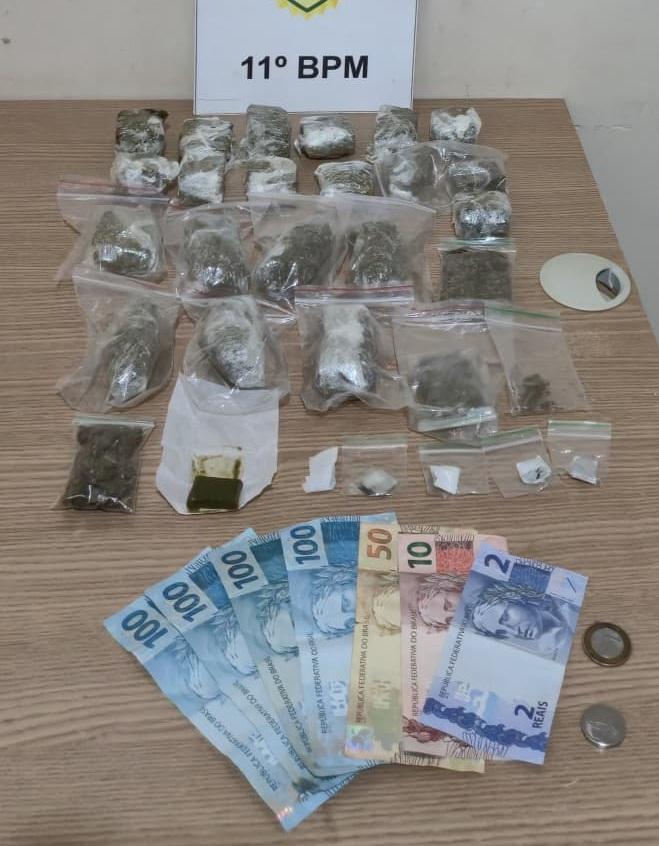 CAMPO MOURÃO: Ação policial termina com preso por tráfico e apreensão de drogas e veículo no centro da cidade