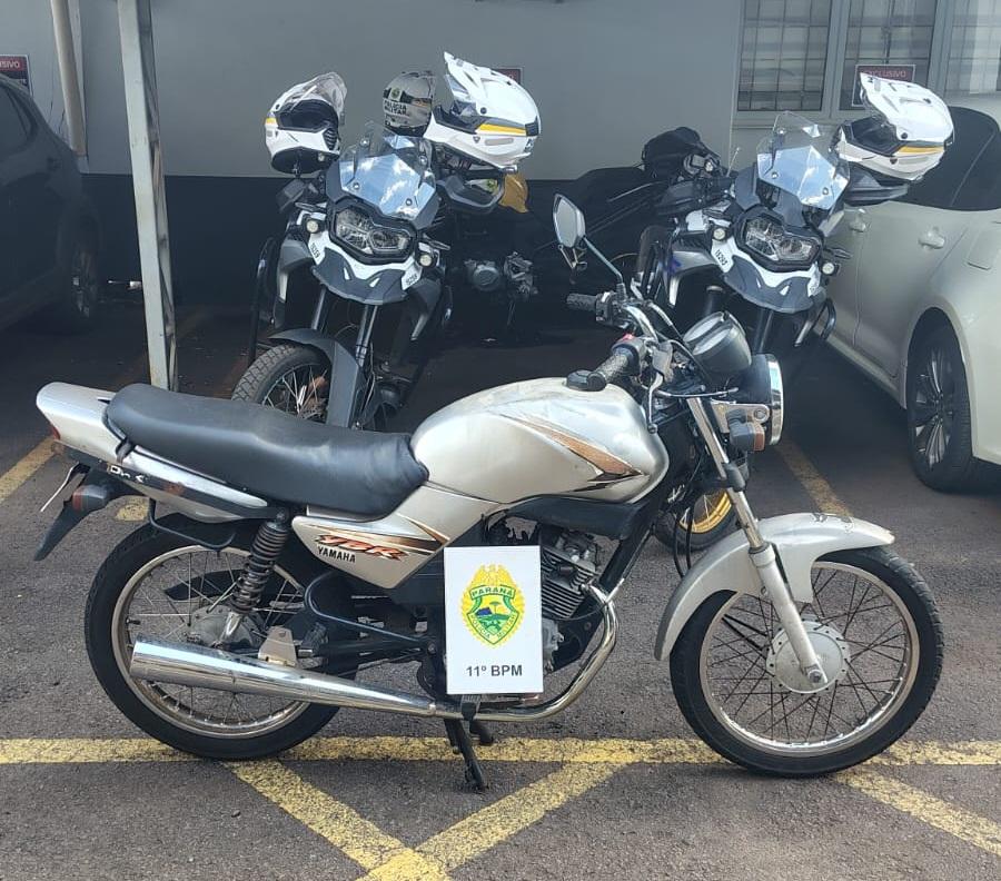 CAMPO MOURÃO: Polícia Militar recupera motocicleta furtada e prende dois homens