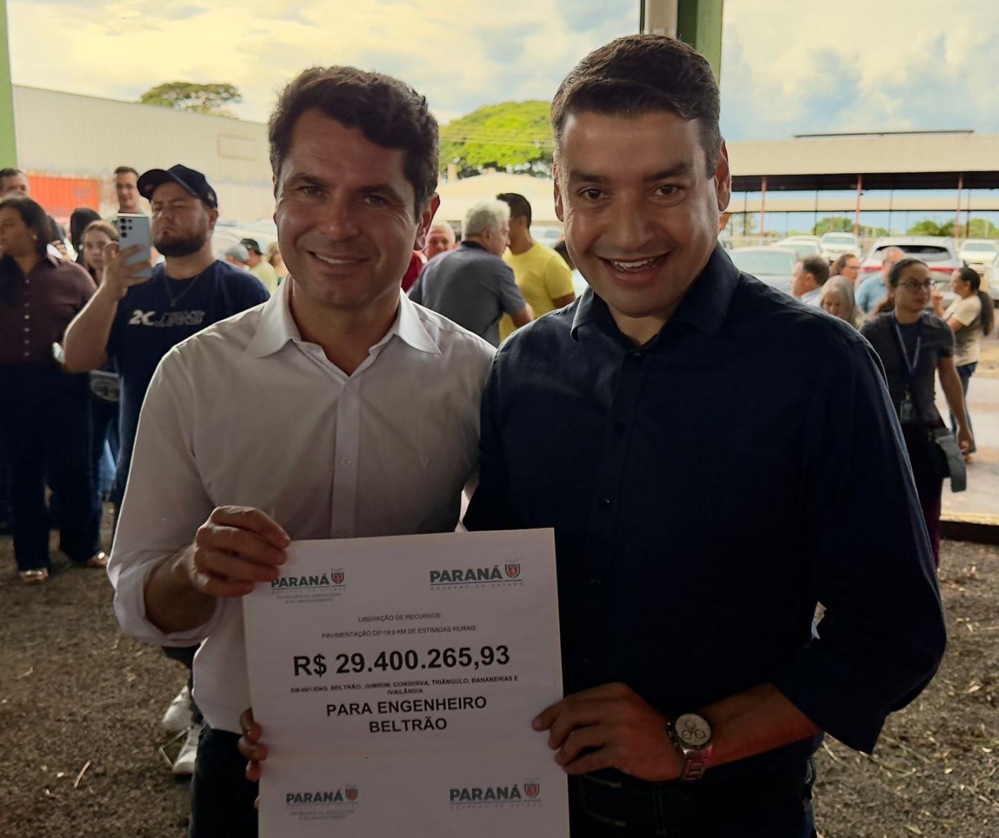 ENGENHEIRO BELTRÃO: Garbim assina convênio de R$ 29,4 milhões para asfaltar quase 20 km de estrada entre a cidade e Vai Quem Quer