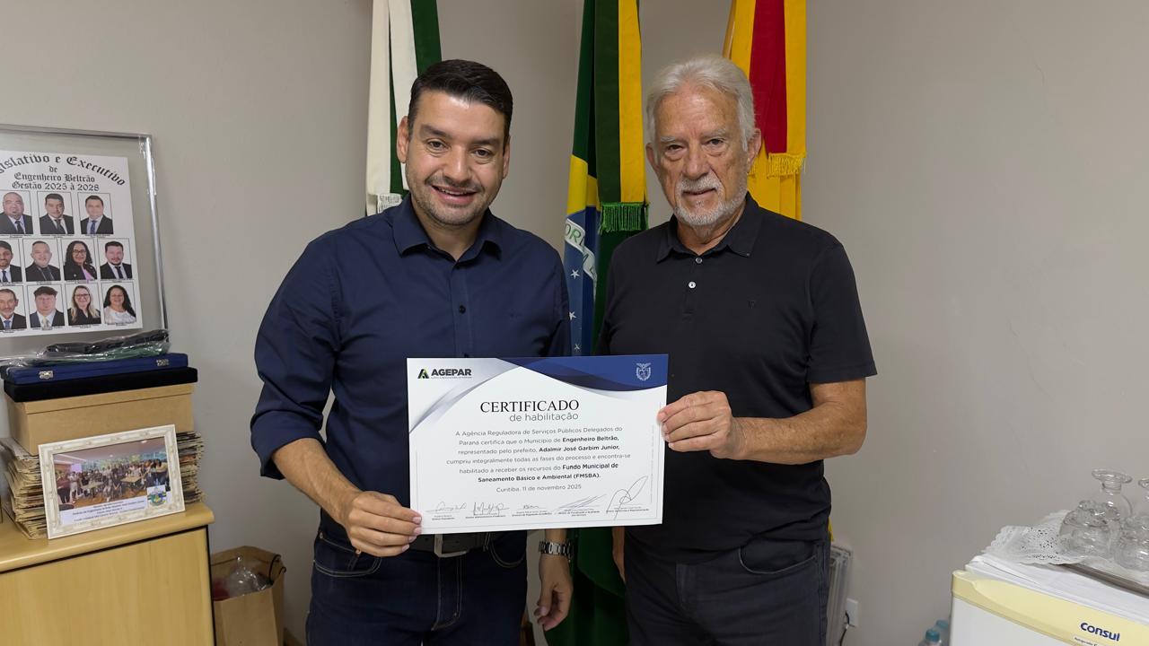 Engenheiro Beltrão recebeu certificação da Agepar para fortalecer investimentos em saneamento