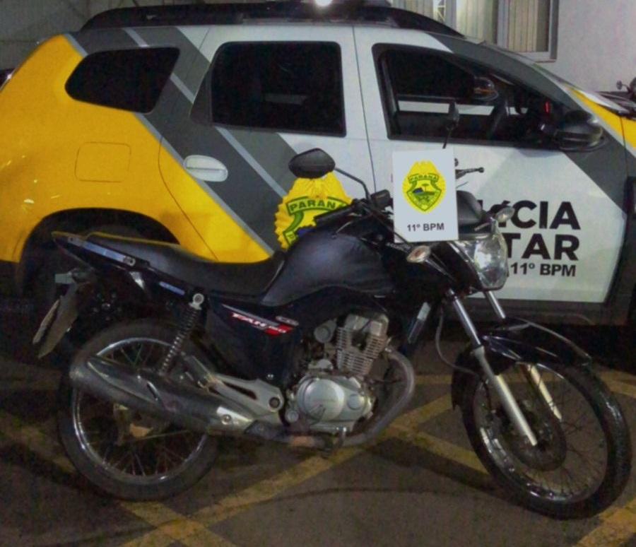 Polícia Militar de Campo Mourão recupera motocicleta furtada