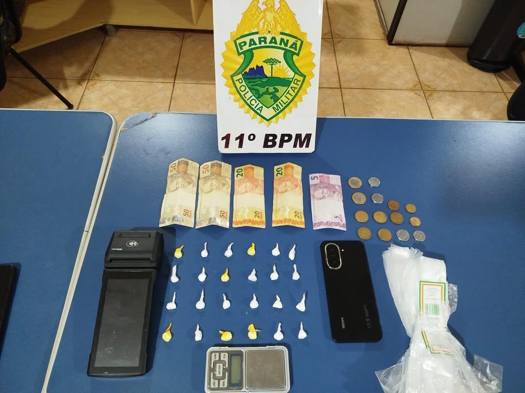 ENGENHEIRO BELTRÃO: Polícia Militar desmonta ponto de tráfico e prende suspeito