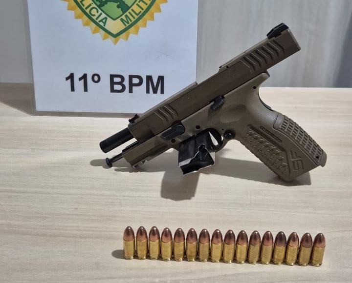 IRETAMA: Ação da Polícia apreende pistola 9mm durante buscas por suspeitos na zona rural do município
