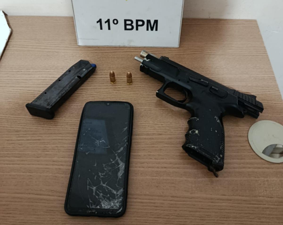 CAMPO MOURÃO: ROTAM prende homem armado com pistola 9mm com numeração raspada após denúncia de ameaças no Jardim Tropical