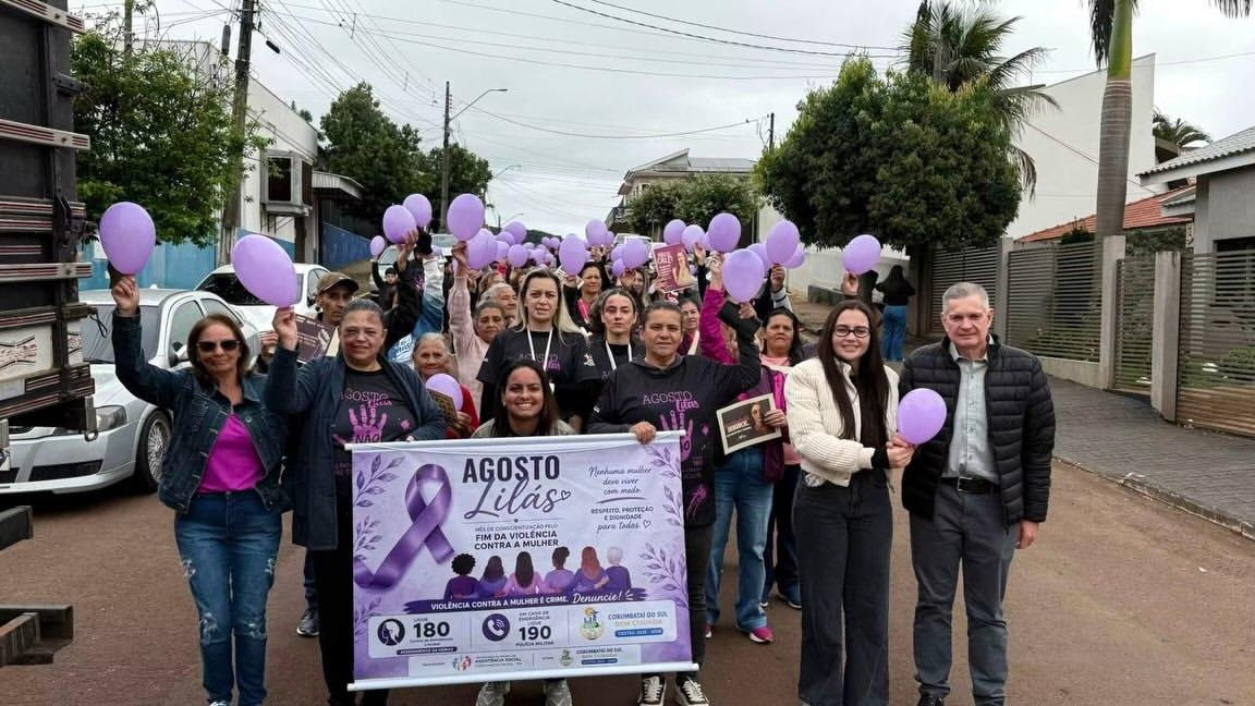 CORUMBATAÍ DO SUL: caminhada pelo centro da cidade reforça combate à violência contra a mulher