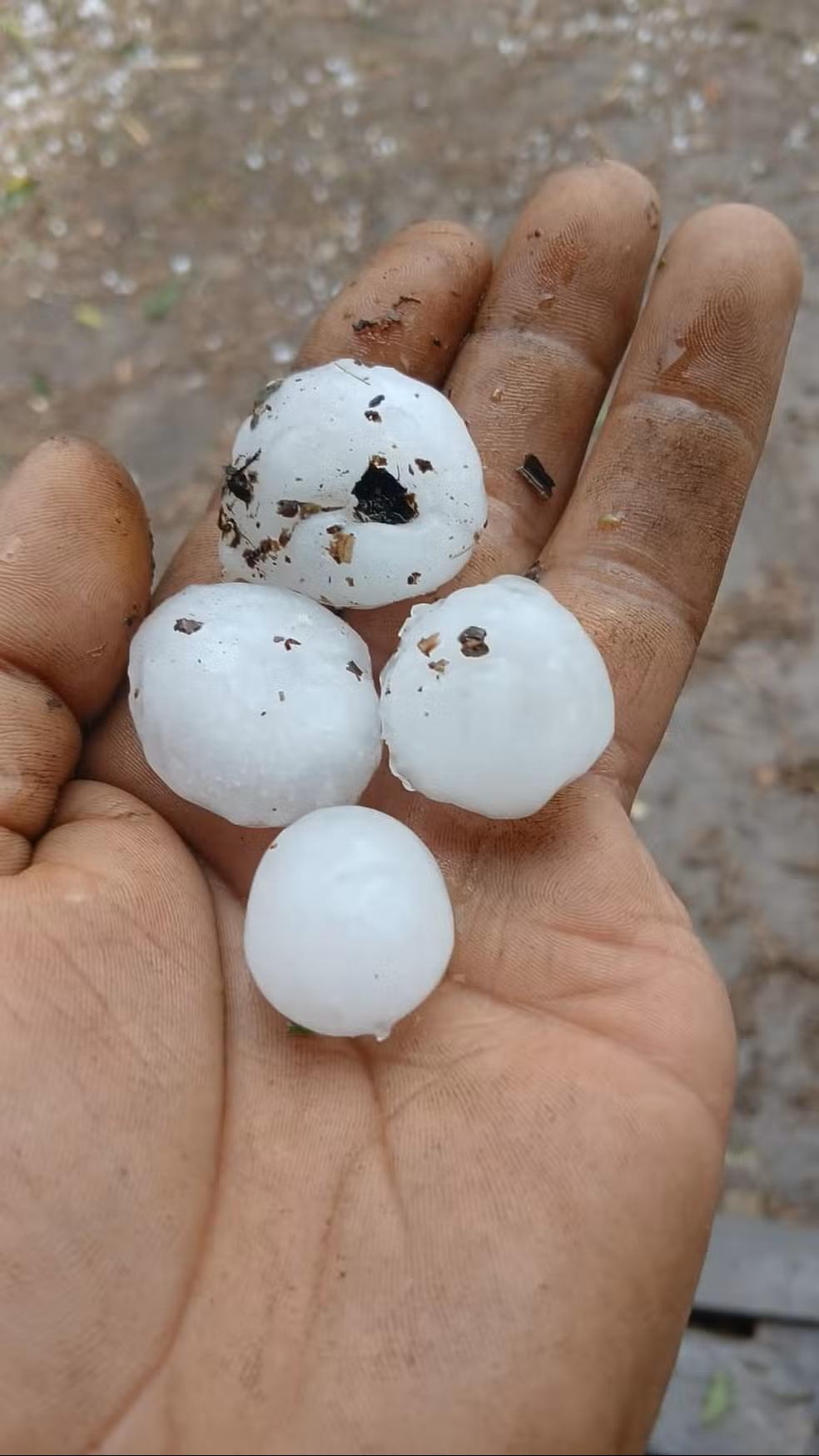 Granizo danificou casas em Pinhão (PR). Foto: Reprodução