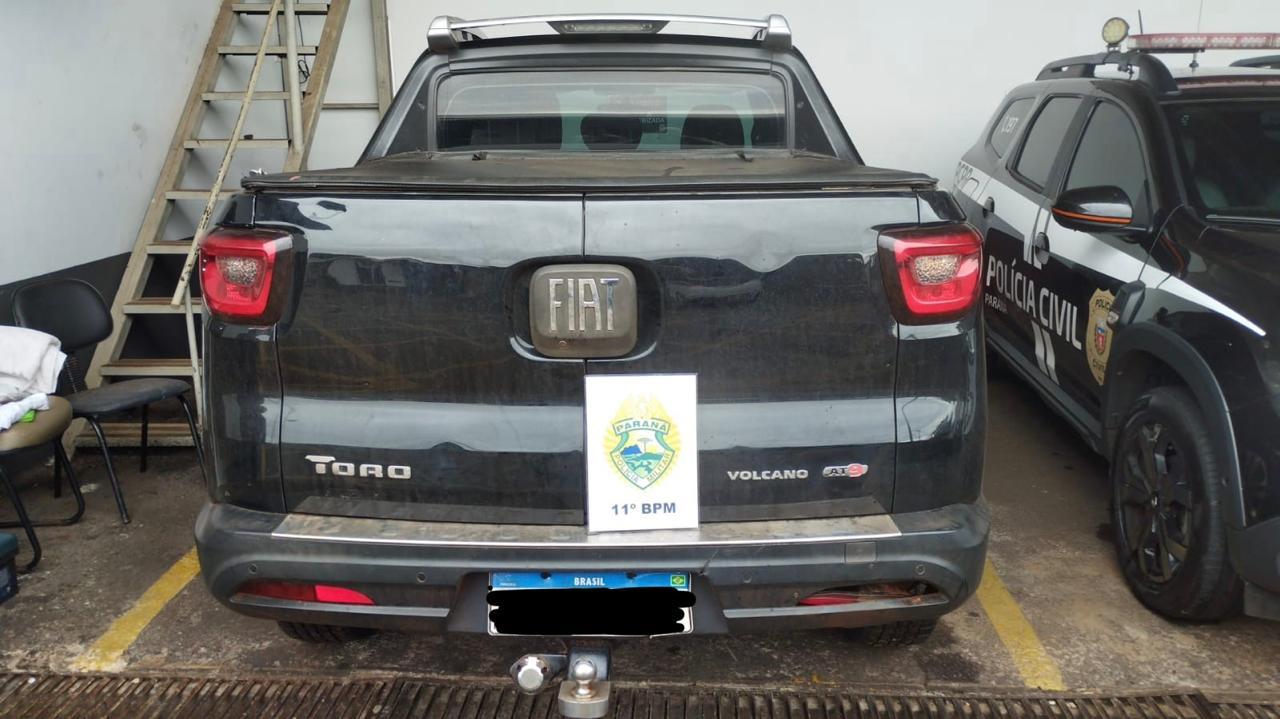 CAMPO MOURÃO: Fiat Toro usada pelos “Piratas do Asfalto” é recuperada após ser deixada em frente a garagem