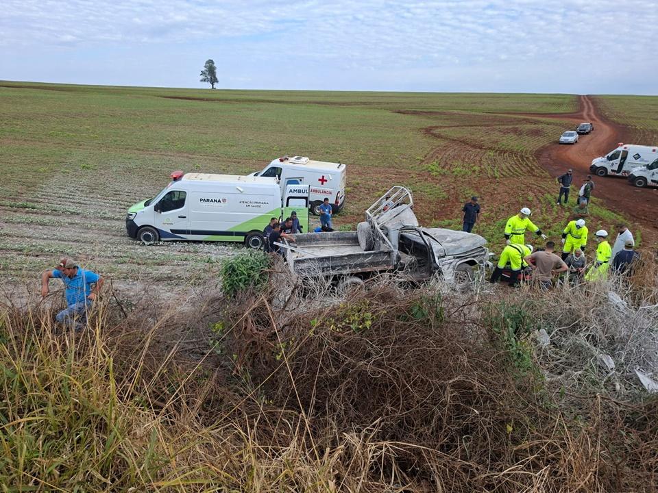 JURANDA: Motorista é ejetado de caminhonete após colisão com caminhão na BR-369 e fica gravemente ferido