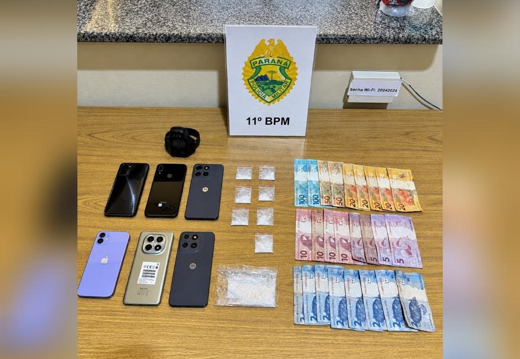 QUINTA DO SOL: Polícia Militar apreende cocaína, dinheiro e tornozeleira eletrônica danificada durante operação
