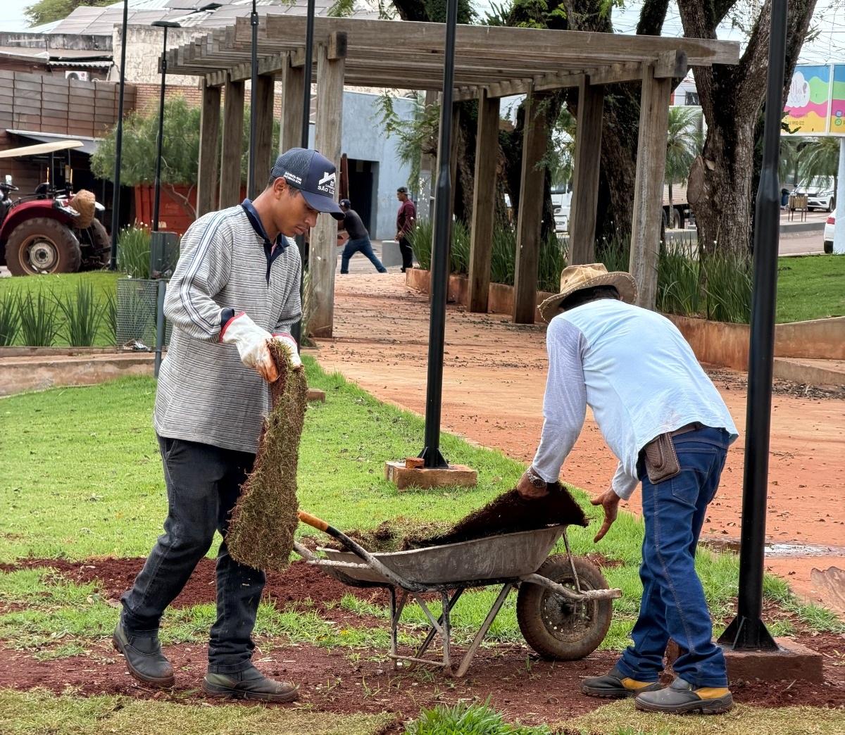 QUINTA DO SOL: revitalização da Praça Gentil José Soares entra na fase final