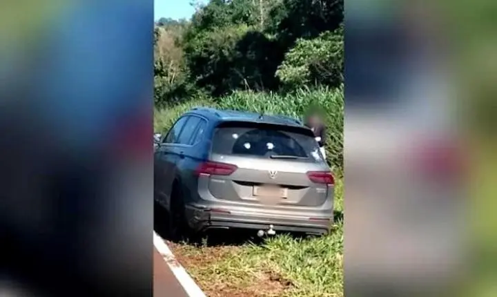 BARBOSA FERRAZ: criminosos atiram contra carro blindado durante tentativa de assalto na rodovia próximo a entrada para o bairro do Lontrinha