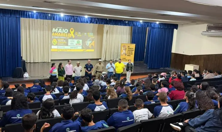 BARBOSA FERRAZ: Palestra do Maio Amarelo reúne estudantes e autoridades em ação de conscientização no trânsito