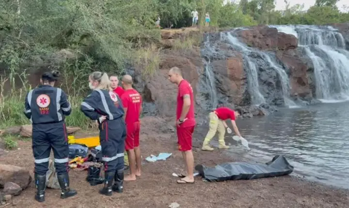 CAMPO MOURÃO: Jovem de 18 anos morre afogado em cachoeira na região do Barreiro das Frutas