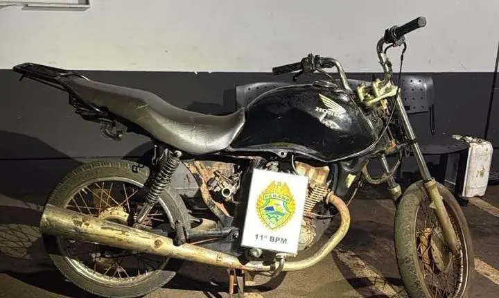 CAMPO MOURÃO: Jovem é apreendido com moto adulterada após fuga e denúncias de racha