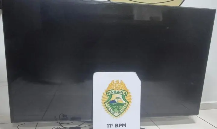 CAMPO MOURÃO: Jovem é preso após ser flagrado carregando TV furtada no centro da cidade