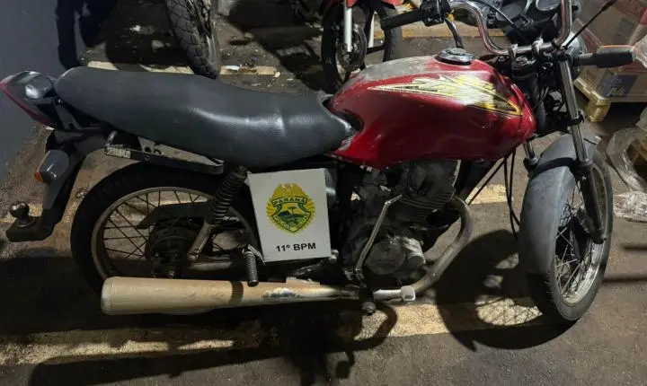 CAMPO MOURÃO: Moto com chassi e motor suprimidos é apreendida pela PM no Lar Paraná