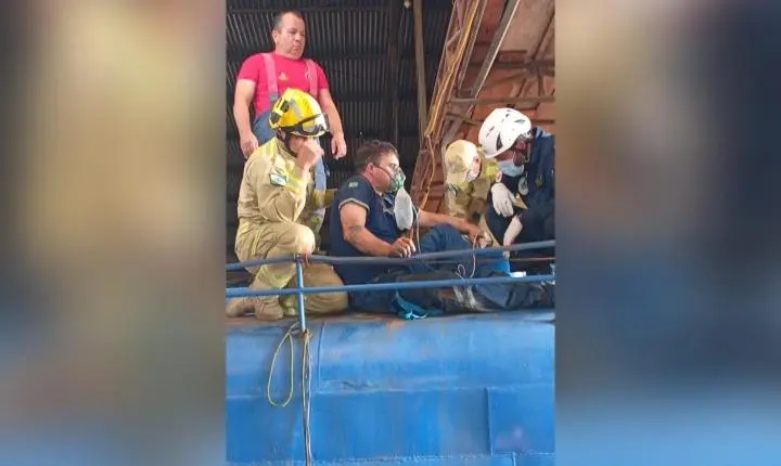 ENGENHEIRO BELTRÃO: Trabalhador é resgatado em estado grave após ficar preso dentro de tanque de passar veneno, em Ivailândia