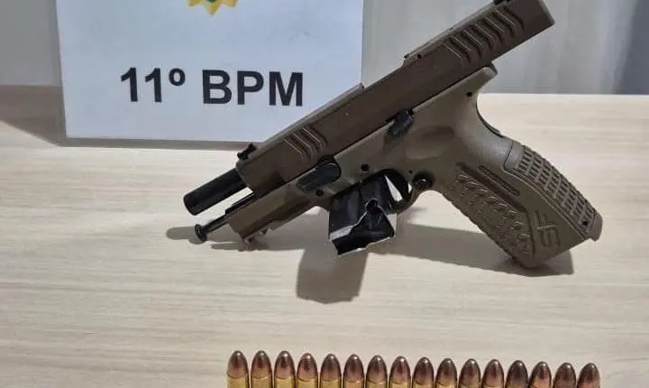 IRETAMA: Ação da Polícia apreende pistola 9mm durante buscas por suspeitos na zona rural do município