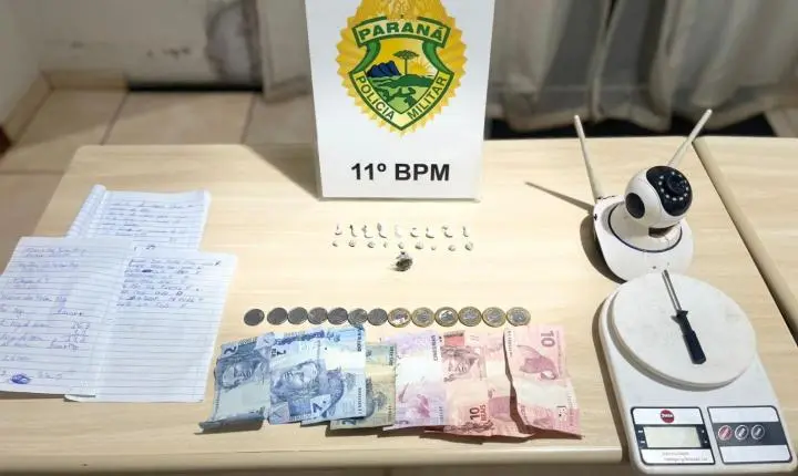 IRETAMA: PM apreende drogas e motocicleta furtada em residência no centro da cidade