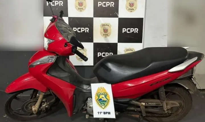 PEABIRU: Mulher é presa com motocicleta adulterada no centro da cidade