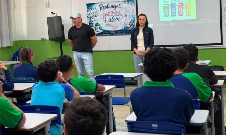QUINTA DO SOL: Alunos do Colégio São Judas Tadeu participam de bate-papo sobre coleta seletiva