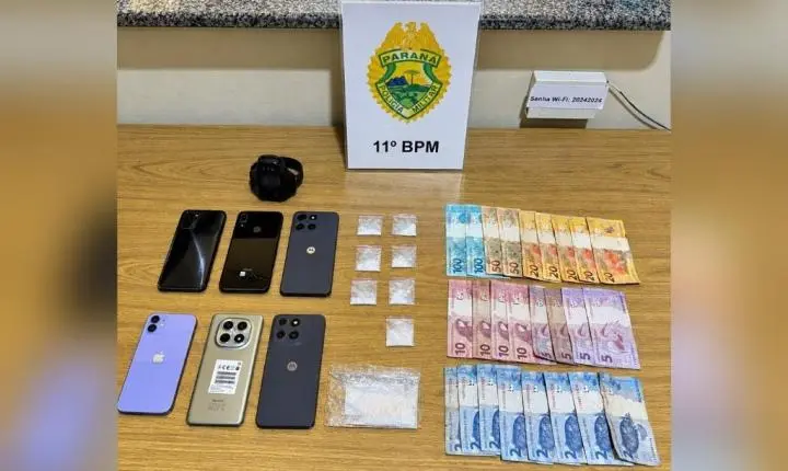 QUINTA DO SOL: Polícia Militar apreende cocaína, dinheiro e tornozeleira eletrônica danificada durante operação