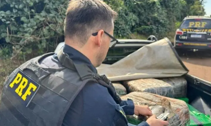 TERRA BOA: PRF apreende mais de meia tonelada de drogas em caminhonete clonada na PR-323